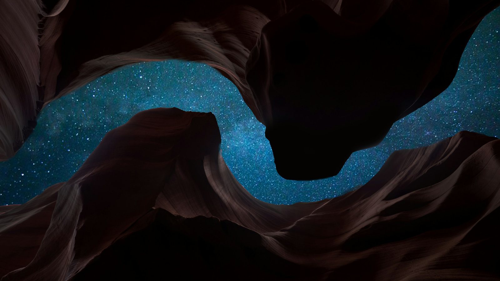 Voie lactée aperçue entre les parois d'un canyon, ciel étoilé du samedi 12 septembre 2026