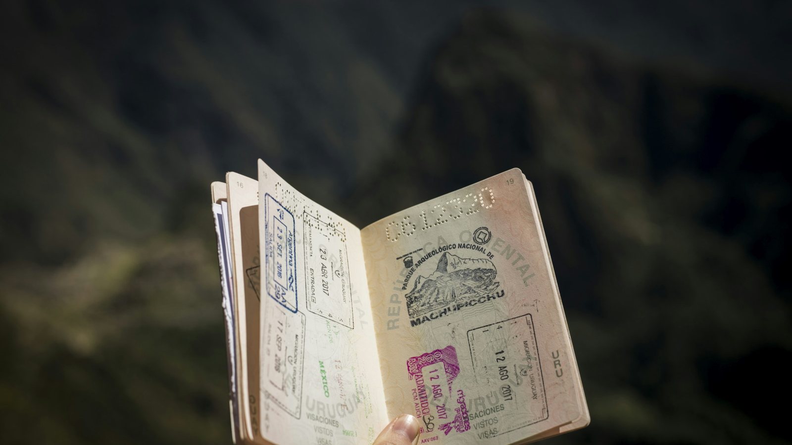 Une personne présentant son passeport